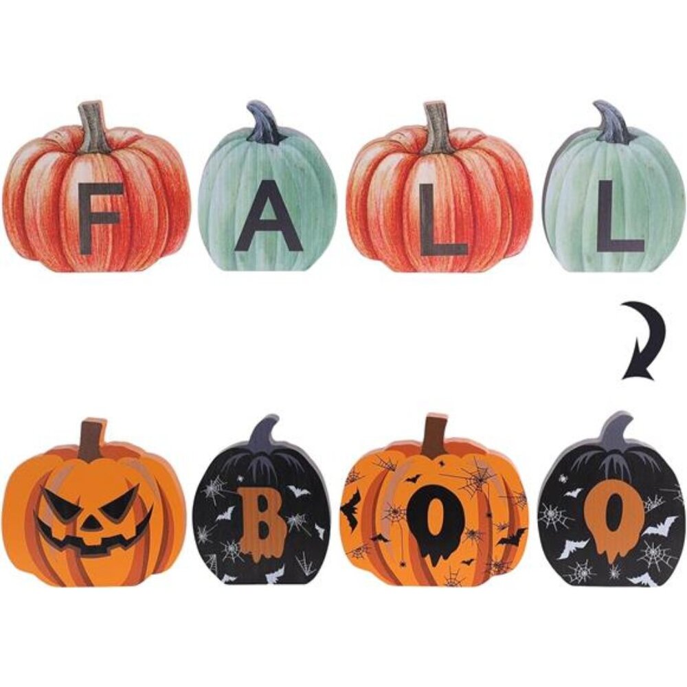 Fall Decorations for Home & Halloween Decorations Indoor, DECSPAS Double-Sided